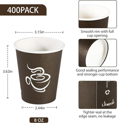 LITOPAK 400 Pack 8 oz Paper Cups, and Events - Image 2