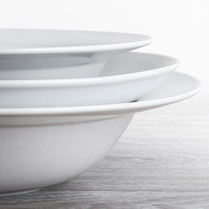 Pasta & Salad Bowls - 40oz White Ceramic Soup Plates - Set of 4 - Image 9