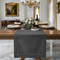 Signature Linen™ by D'Moksha Charcoal Grey Table Runner 90 Inches Long by DMokshaHomes
