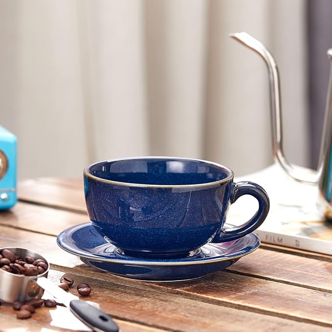 Coffeezone Vintage Design 12 oz Ceramic Latte Art Cappuccino Barista Cup - Image 3