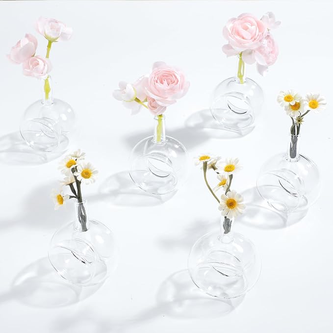 Honeydak 12 Pcs Glass Vases Napkin Rings Hand Blown Borosilicate | High - Image 5