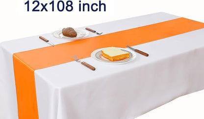 Satin Burnt Orange Table Runners 10 Pack 12 x 108 Inches - Image 4