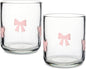 Skylety 2 Pack Coquette Pink Bow Icon Juice Glasses 14 oz Cute Glass Cups by Skylety