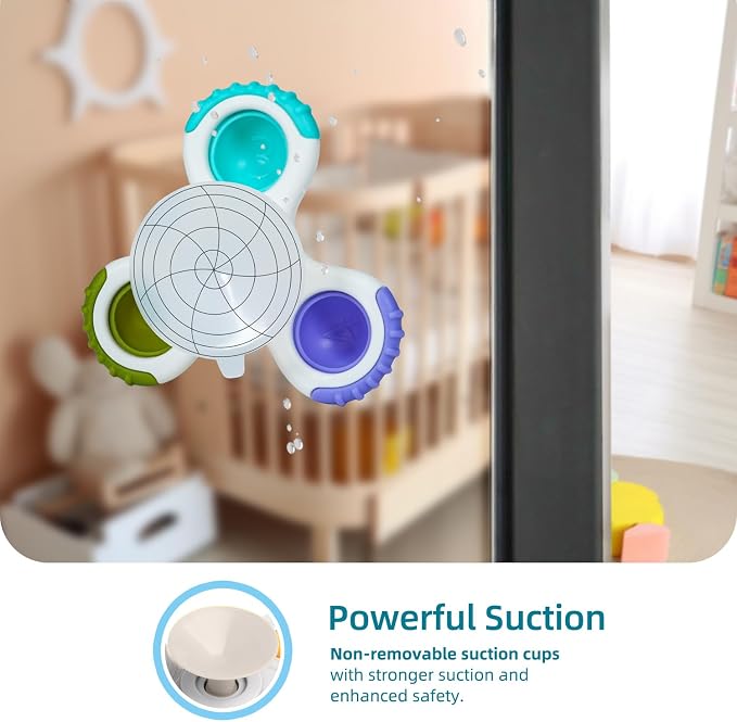 LiKee Strong Suction Cup Rotating Toys, Bath & Travel Toy, - Image 3