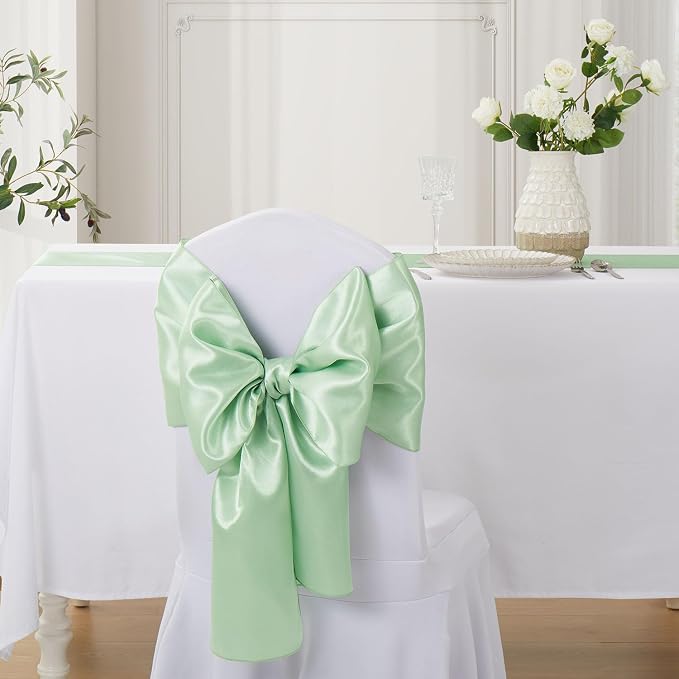 Sage Green Satin Table Runner, 12x108 Inches, 2 Pack | Premium Satin, Smooth - Image 4