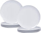 White Melamine Dinner Plates，12pcs Dishes Set，10“ Lightweight Round Plates | by GOFUNFUN