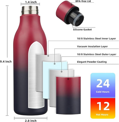 BJPKPK 18oz Insulated Water Bottle, Stainless Steel Bottle - Image 3