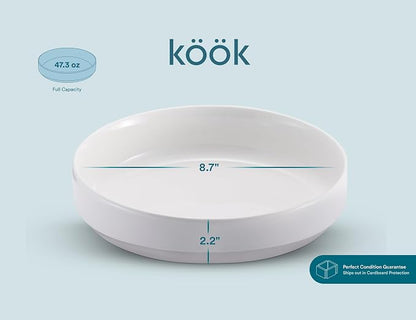 KooK Pasta Bowl, Bowl Plate, Low Bowl, Plate Bowls, Ceramic Large Shallow Bowls - Image 7
