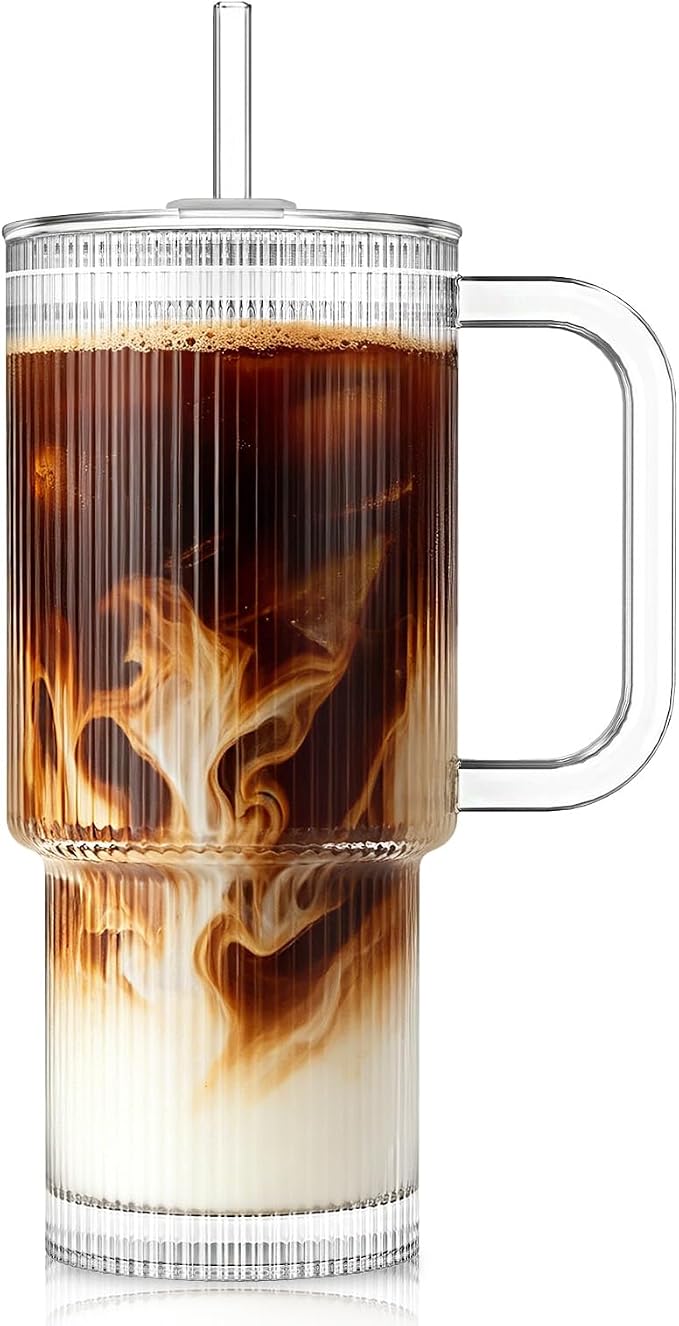 KEMORELA Large 26oz Clear Glass Mug by KEMORELA