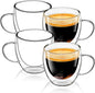 Espresso Cups Set of 4, 5oz Espresso Shot Glass Double Walled Coffee Cups | by Shopwithgreen