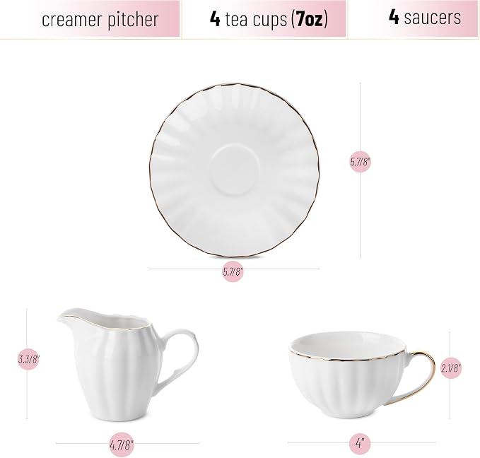 BTaT- Classic tea set, Tea Cups, Tea Pot - Image 3