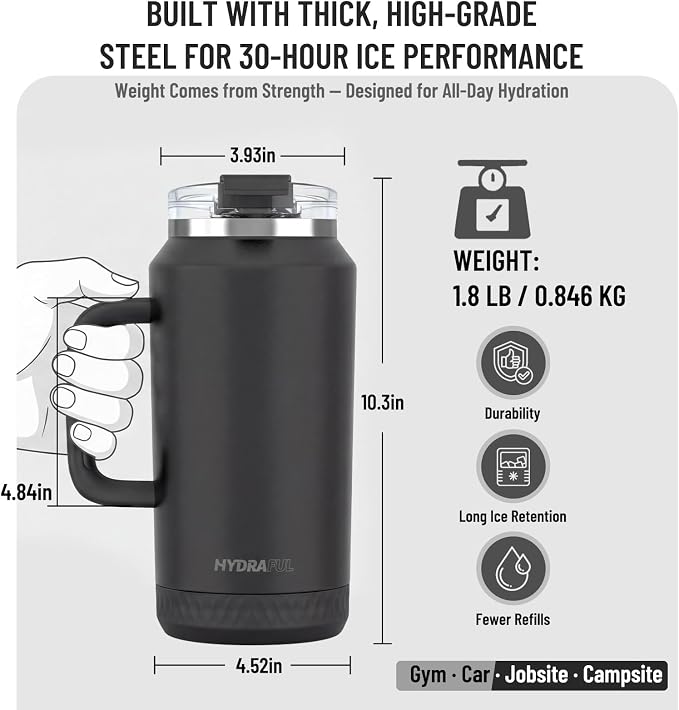Hydraful 64 oz Tumbler with Handle and Straw - Image 7