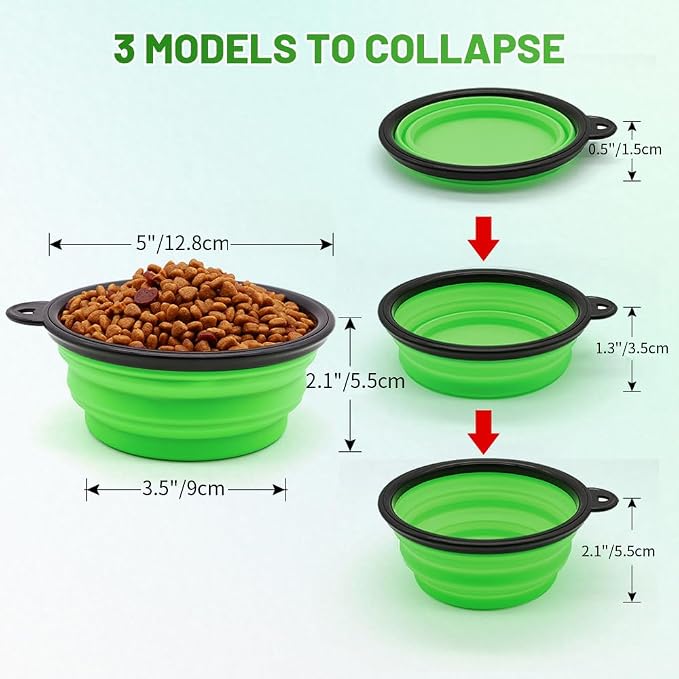 Dog Bowl Pet Collapsible Bowls, 2 Pack - Image 3