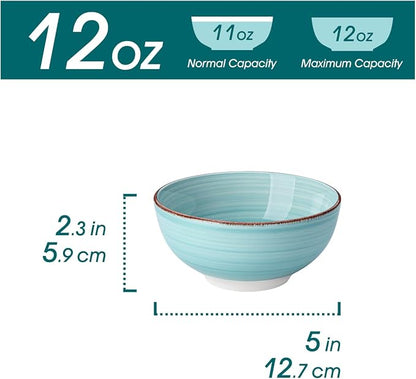 vancasso Bonita 12 Oz Small Bowls Set of 6, Ceramic Mini Dessert & Dipping - Image 2