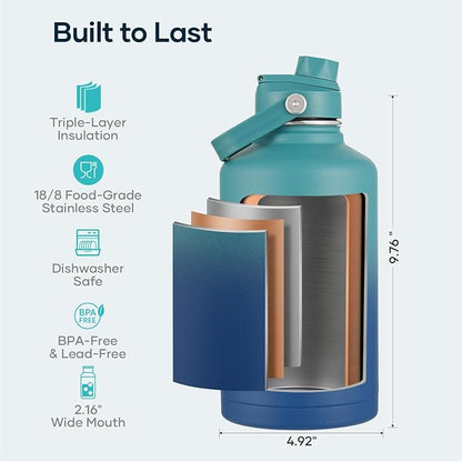 BUZIO 64 oz Insulated Stainless Steel Water Bottle - Image 4