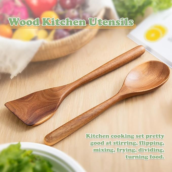 Wooden Cooking Spoon Utensils, Spoons Spatulas Set - Image 5