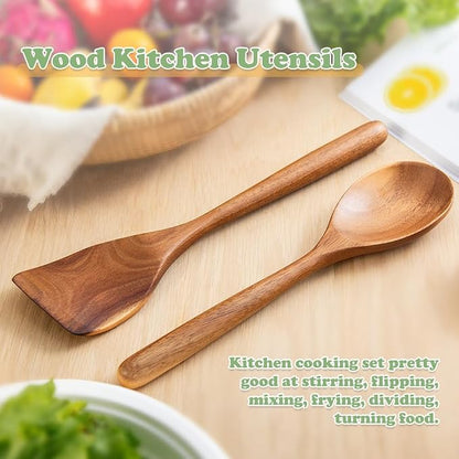 Wooden Cooking Spoon Utensils, Spoons Spatulas Set - Image 5