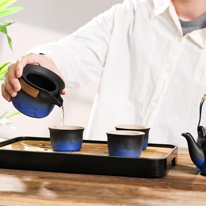 LURRIER Gongfu tea sets, Portable Ceramic TeaSet, Asian Tea sets - Image 4