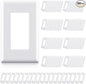 ELEGRP 1-Gang Screwless Decorator Wall Plates, Standard Size Unbreakable Thermoplastic Faceplate Cover for Decorator Receptacle Outlet Switch, UL Listed (100 Pack, Glossy White)