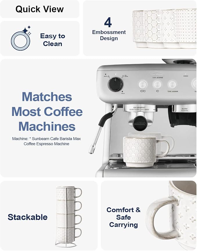 LE TAUCI Stackable Coffee Mugs Set - Image 4