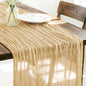Beige Cheesecloth Table Runner 120 Inches 10 Ft Gauze Table Runner | Summer by LINXTAR