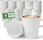 White Paper Cups 8 oz Disposable Coffee Cups, 300 Pack BPA Free Hot Cups, 300GSM Thickened White Disposable Cups, Bulk Small Drink Cups for Everyday Office Coffee Bar Supply Party Essentials