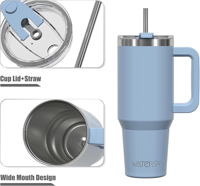 20 oz Tumbler with Handle, Tumbler with Lid and Straw, Double Wall Insulated - Image 9