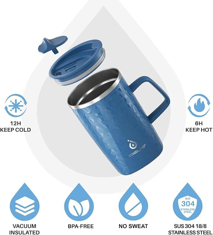 Ideus 16 oz Insulated Stainless Steel Coffee Mug - Image 2