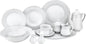 Euro Porcelain 57-pc Banquet Dinnerware Set, Luxury China Tableware, Service for 8 (1330P), 6664-20
