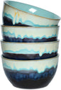 Stoneware Cereal Bowls Set of 4, 26 Oz, Soup Bowls by Bosmarlin