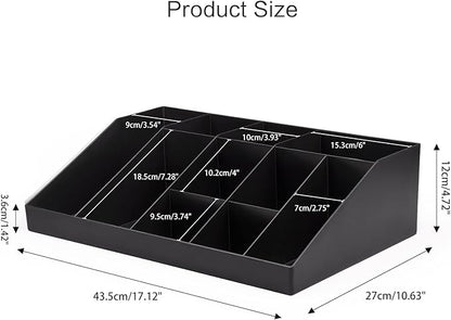 SZQINJI Coffee Condiment Organizer Holder 10-Compartment Black | Coffee - Image 3