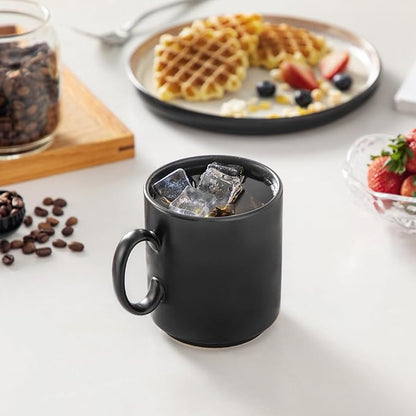 vancasso Porcelain Coffee Mugs Set of 6, 12 Oz Black Coffee Cups - Image 7