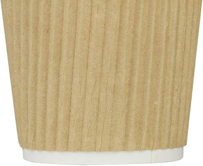 Karat Coffee Hot Cups 4oz Kraft Small Ripple Disposable Paper Cups, Picnic or - Image 4