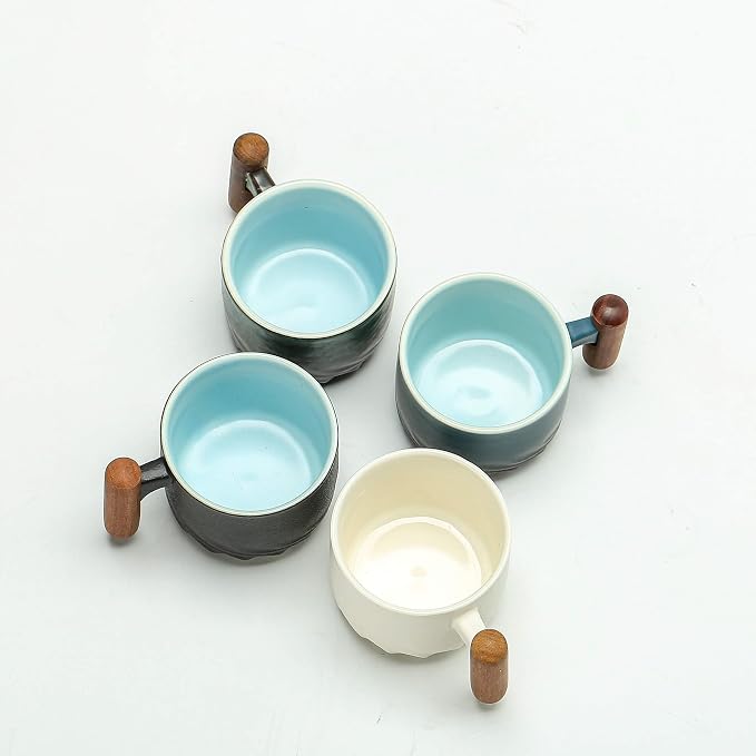 Zurucily Porcelain Espresso Cups Set of 2, Small Tea Cups, 2 oz Ceramic - Image 6