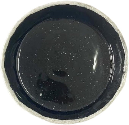 Ceramic Tableware, Rustic White and Glossy Jet-Black Speckled, Hand Glazed by Roro