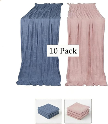 Cheesecloth Table Runner 10 Pack Dusty Pink and Dusty Blue, Boho Gauze Table - Image 3