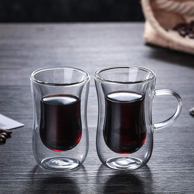 double walled coffee cups Latte Cups Double Walled Coffee Glasses Glass Cup - Image 5