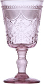FORTESSA Debutante Vintage Themed Glassware, 10 Ounce Water Goblets (Set of 6), Dishwasher-Safe Water Glasses, Pink