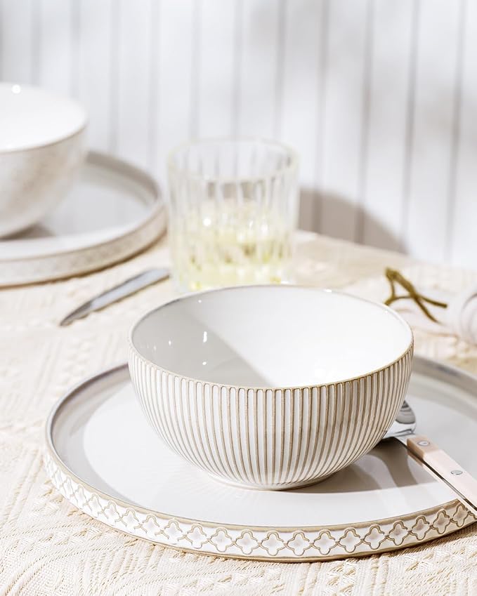 getstar 10.5” Ceramic Dinner Plates, Microwave & Dishwasher Safe, Salad Pasta - Image 6