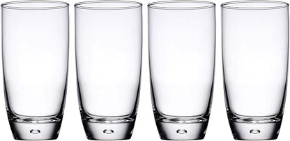 Glaver's Highball Glasses Set Of 4, 16 Oz. Drinking Glasses, Unique Water Glass Cups For Juice, Cocktails, Soda, Heavy Bottom Tumbler Glass