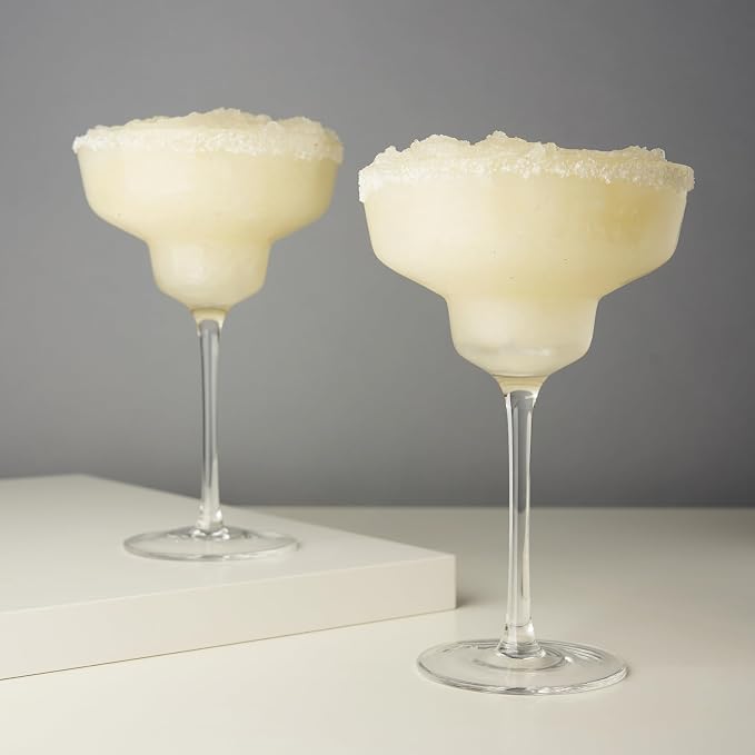 Viski Raye Angled Stemmed Margarita Glasses, Premium Crystal Cocktail glasses - Image 4