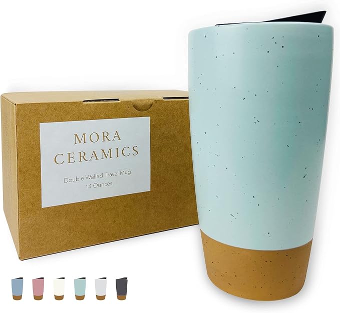 Mora Double Wall Ceramic Coffee Travel Mug by MORA
