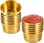 Ramekin Sauce Dipping Bowl Mini Sauce Cups Pudding Condiment Cups for Home Party Stainless Steel (Golden 12PCS 75ml)