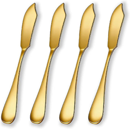 Berglander Stainless Steel Butter Knives Set of 4Pcs, Titanium Gold Plating by Berglander