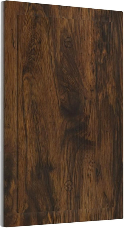 Light Switch Cover Brown Rustic Wood Grain Vintage Wooden Texture Wall Plate Cover 1 Gang Blank No Device Decorative Outlet Covers Electrical Switchplate for Cabin Bedroom Decor