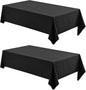 2 Pack Rectangle Tablecloth, 60x120 inch, Water Resistant Wrinkle Free Linen Textured Table Cloth Washable, Decorative Fabric Table Cover for Dining, Party and Camping, Black