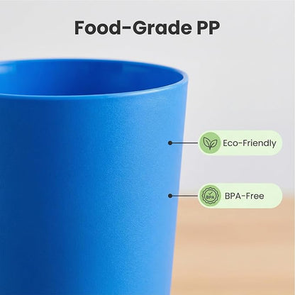 32 oz Plastic Cups Large Reusable set 12, Plastic Tumblers Vibrant | Food Grade - Image 3