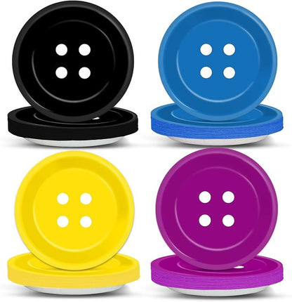 48Pcs Button Party Decorations Supplies Halloween Dinnerware Disposable Dessert by ojustbeok