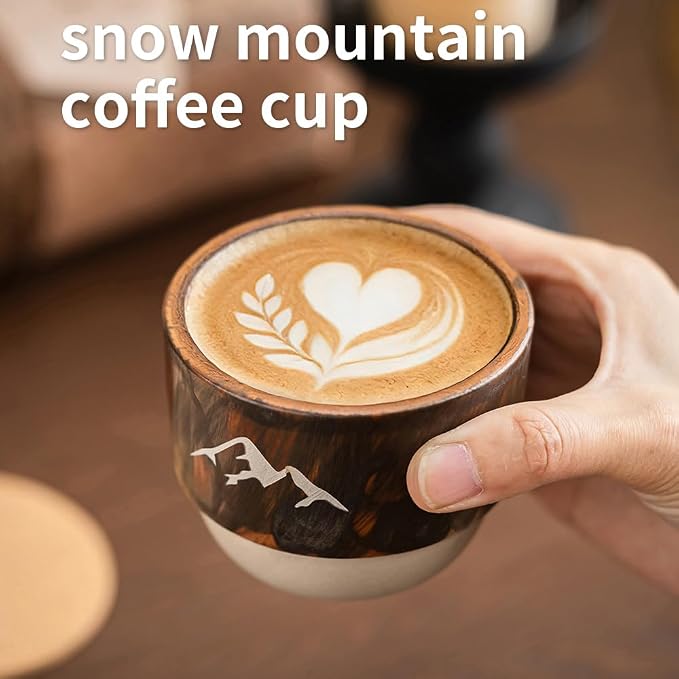 7oz Ceramic Espresso Cup, Modern Handleless Pottery Coffee Mug - Image 2