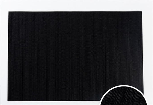 Black PVC Placemat Set of 1/6/10 Square Bamboo Tableware Pad Heat Wipe Clean by Unknown